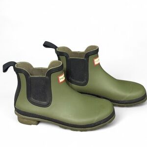 Hunter Green Womens Chelsea Boots
